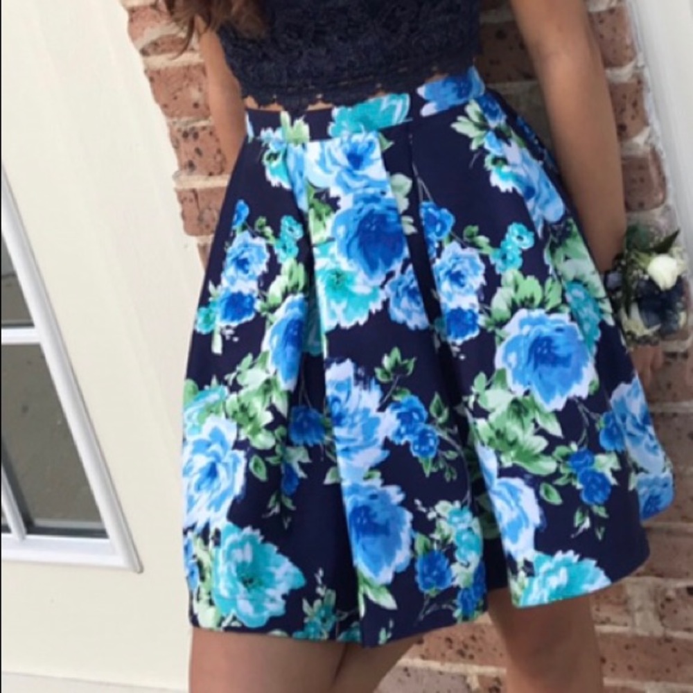 2 piece lace top and skirt